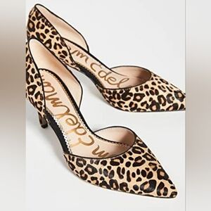 Sam Edelman Jaina leopard print Dyed Cow Hair fur heels